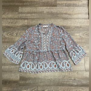 Fever Light Blue Blouse Long Sleeve size L